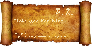 Plakinger Kerubina névjegykártya